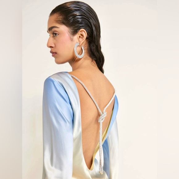 🌺🎉HP🎉🌺 NWT Cult Gaia Mira Crystal Earrings Light Sapphire - Picture 9 of 16